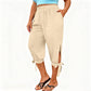 👖Women's Elastic Waist Capri Pants – Breathable, Stretchy, Side Tie Detail 🌿