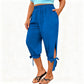 👖Women's Elastic Waist Capri Pants – Breathable, Stretchy, Side Tie Detail 🌿