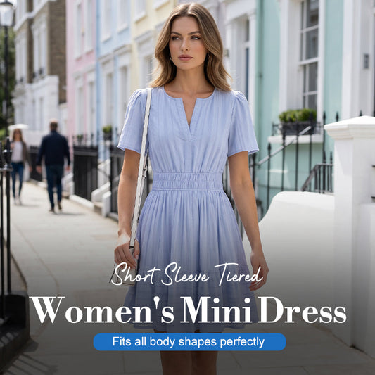 ☀️🌸Női réteges miniruha🍀 – Rövid ujjú, édes nyári stílus és mindennapi kényelem 👗