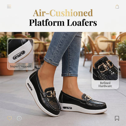 🌬️ Damskie mokasyny na platformie z amortyzacją powietrzną – wygodne buty do chodzenia typu slip-on