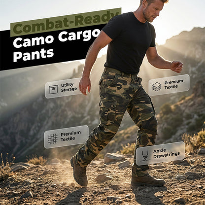 Męskie spodnie cargo w kamuflażu do noszenia na świeżym powietrzu👖