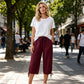 👖🌬️ Swobodne spodnie capri z sznurkiem i kieszeniami