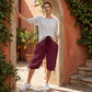 👖🌬️ Swobodne spodnie capri z sznurkiem i kieszeniami