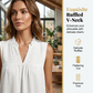 👚Top w groszki bez rękawów – koronkowy dekolt w szpic, marszczony, krój babydoll 🌼