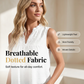 👚Top w groszki bez rękawów – koronkowy dekolt w szpic, marszczony, krój babydoll 🌼