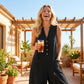 Damski Casual Jumpsuit z Dekoltem w Kształcie Litery V i Bez Rękawów