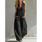 Damski Casual Jumpsuit z Dekoltem w Kształcie Litery V i Bez Rękawów