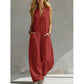 Damski Casual Jumpsuit z Dekoltem w Kształcie Litery V i Bez Rękawów