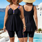 Damski luźny top tankini i szorty kąpielowe