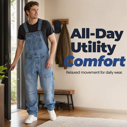 👖✨ Férfi Klasszikus Szabású Farmeroverall – Kényelmes, Praktikus & Könnyed Mindennapi Stílus