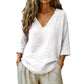 🌺Summer Hot Sale 60% OFF💐Women's Casual V-Neck Three Quarter Sleeve Blouse