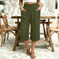 Női pamut len széles szárú nadrág