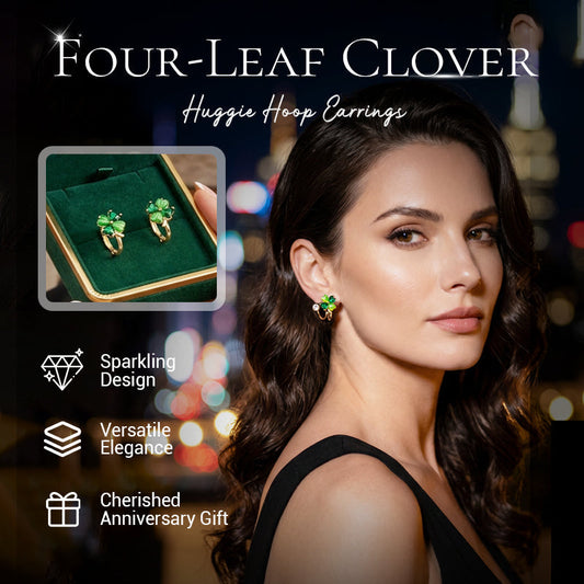 🍀✨Négylevelű lóhere huggie karika fülbevaló