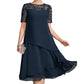 Női elegáns, nagy méretű csipkés réteges midi ruha