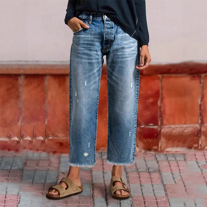 Retro Cropped Egyenes Farmer – Időtlen Vintage Hangulat 🌸
