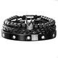 💎3-teiliges Herren-Armband-Set mit Krone-Design – luxuriöser Look, langlebig & vielseitig für den Alltag 👑