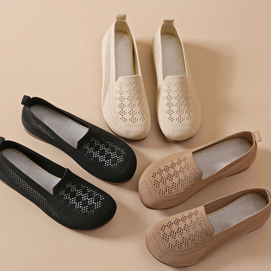 Női légáteresztő, repülő kötésű slip-on cipő