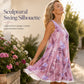 Women's Casual Printed Sleeveless Crew-Neck Dress