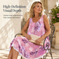 Women's Casual Printed Sleeveless Crew-Neck Dress