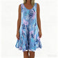Women's Casual Printed Sleeveless Crew-Neck Dress