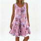 Women's Casual Printed Sleeveless Crew-Neck Dress