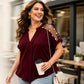 Női Plus Size Áttetsző Hálós V-nyakú Blúz