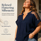 Női Plus Size Áttetsző Hálós V-nyakú Blúz