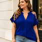 Női Plus Size Áttetsző Hálós V-nyakú Blúz