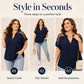 Női Plus Size Áttetsző Hálós V-nyakú Blúz