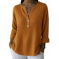 👚Top Pick - V-nyakú Henley felső gofrimintával – Légáteresztő anyag és sokoldalú egyszínű árnyalatok 🌿