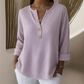👚Top Pick - V-nyakú Henley felső gofrimintával – Légáteresztő anyag és sokoldalú egyszínű árnyalatok 🌿