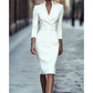 🌸Akciós 40% KEDVEZMÉNY💖Elegáns Állógalléros V-nyakú Bodycon Ruha
