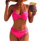 👙Női magas derekú fonott bikiniszett, bandeau stílusú fürdőruha