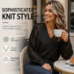 Női elegáns V-nyakú kötött pulóver