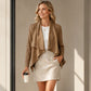 Women's Faux Suede Draped Cardigan
