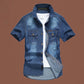 👕✨ Férfi Casual Farmerhatású Rövid Ujjú Ing