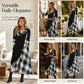👗 Női Kockás Patchwork Garbós Maxiruha – Elegáns Őszi Hosszú Ruha & Meleg Viselet