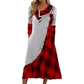 👗 Női Kockás Patchwork Garbós Maxiruha – Elegáns Őszi Hosszú Ruha & Meleg Viselet