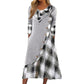 👗 Női Kockás Patchwork Garbós Maxiruha – Elegáns Őszi Hosszú Ruha & Meleg Viselet