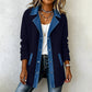 🧥 Női Farmer-Kötött Patchwork Dzseki – Modern Gallér, Prémium Minőség & Könnyed Elegáns Viselet