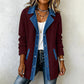 🧥 Női Farmer-Kötött Patchwork Dzseki – Modern Gallér, Prémium Minőség & Könnyed Elegáns Viselet