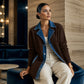 🧥 Női Farmer-Kötött Patchwork Dzseki – Modern Gallér, Prémium Minőség & Könnyed Elegáns Viselet