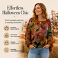 🎃 Legújabb dizájn | Női Halloween-i tökös mintás denevérszárnyú kötött pulóver