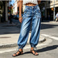 👖✨ Bestseller – Magas derekú, sztreccses hordószabású farmer nőknek