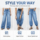 👖✨ Bestseller – Magas derekú, sztreccses hordószabású farmer nőknek