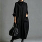 🍁Őszi Új Kollekció - Női Laza, Drapírozott Ruha Zsebekkel