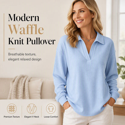 Bestseller🏆🧶 Női kötött V-nyakú hosszú ujjú felső