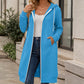 Női hosszított cipzáras kapucnis dzseki