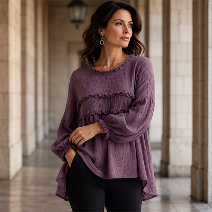 🛍️👚Új érkezők - Női bő szabású rojtos szélű felső
