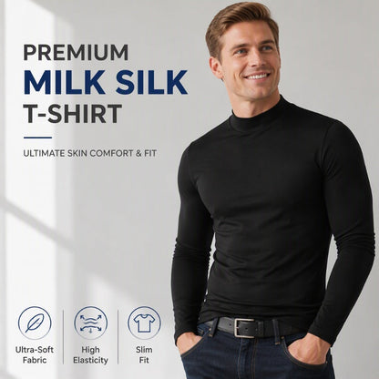 Férfi slim fit garbó felső
